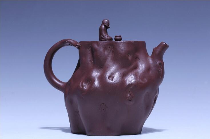 全手工原礦老紫泥茶壺：達(dá)摩問(wèn)禪