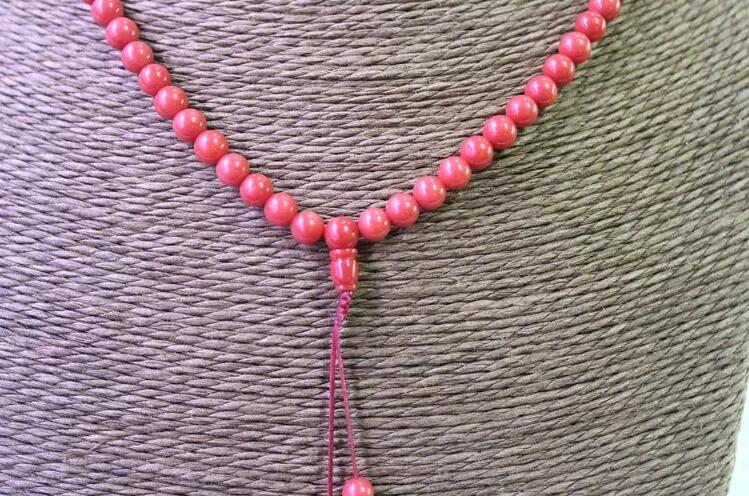 天然臺灣莫莫珊瑚108顆項(xiàng)鏈