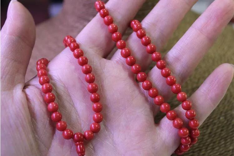 天然臺灣莫莫珊瑚108顆項(xiàng)鏈