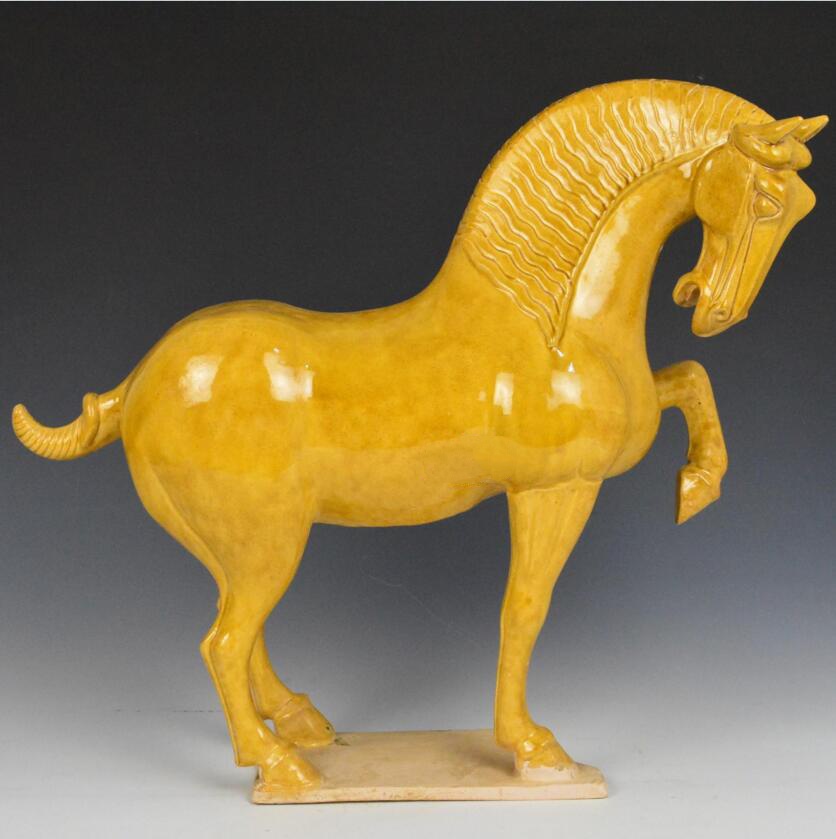 唐三彩黃金抬蹄馬仿古藝術(shù)品