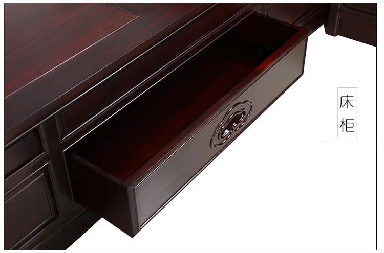 所羅門(mén)紫檀高低床實(shí)木雙人床