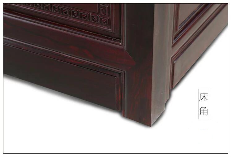 所羅門(mén)紫檀高低床實(shí)木雙人床