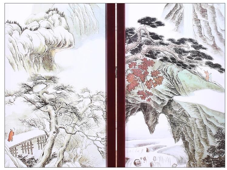 古典實(shí)木屏風(fēng)家佳樂文學(xué)山屏風(fēng)隔斷