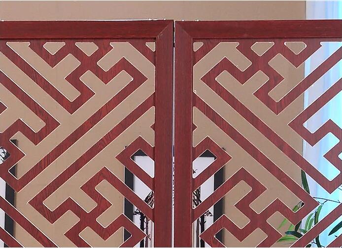 木質(zhì)屏風隔斷時尚中式客廳玄關