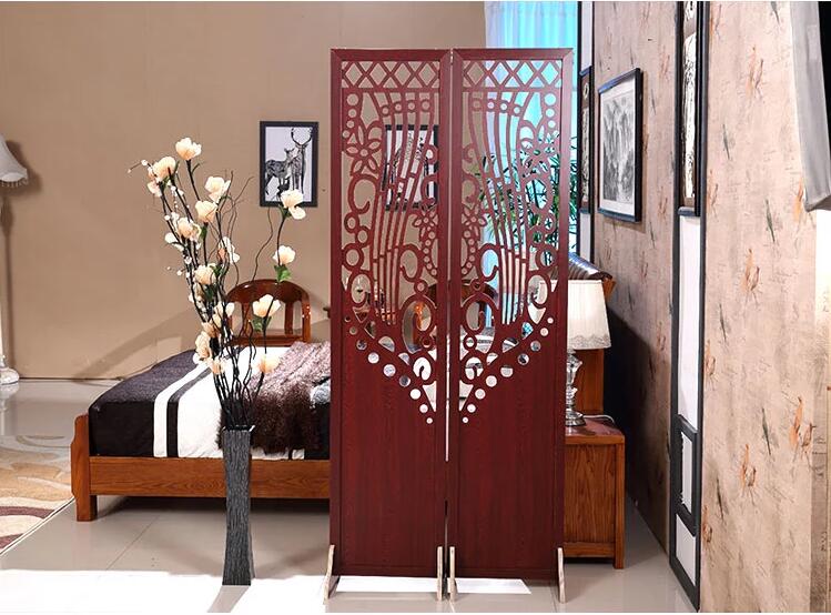 客廳中式復(fù)古實木雕花玄關(guān)屏風
