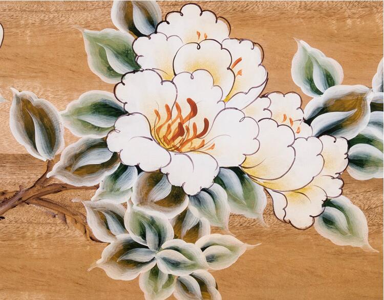 新中式香樟木官箱實木復古做舊彩繪儲物箱