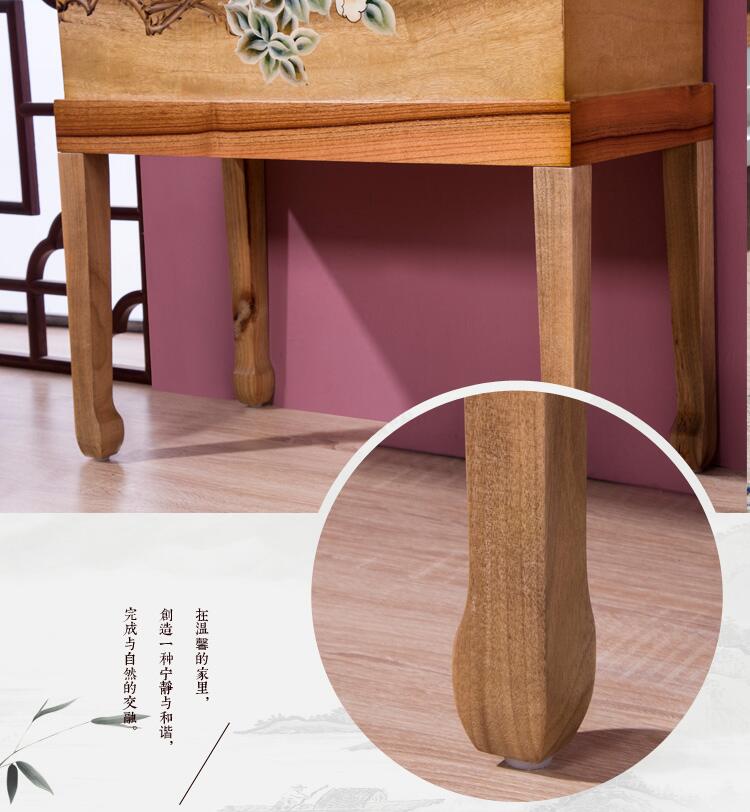 新中式香樟木官箱實木復古做舊彩繪儲物箱