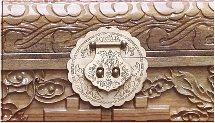 家佳樂文學龍鳳雙喜香樟木箱子