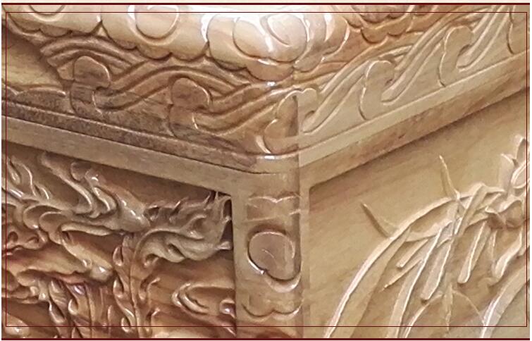 家佳樂文學龍鳳雙喜香樟木箱子