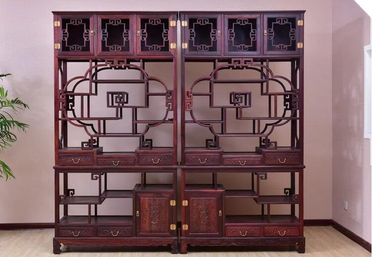 紅木家具新中式老撾大紅酸枝博古架