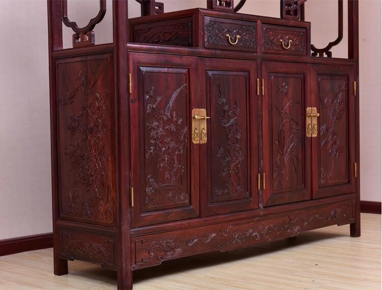 全實木中式大紅酸枝博古架