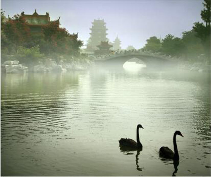 蓬萊三仙山：明清皇家風格亭臺樓閣設計