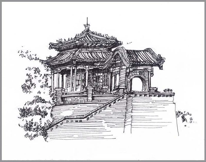 家佳樂文學(xué)手繪叢臺亭臺樓閣