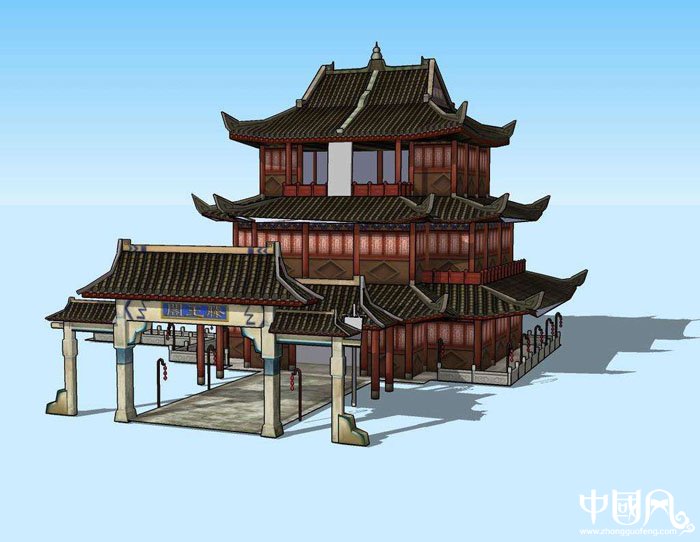 家佳樂文學(xué)滕王閣亭臺樓閣模型