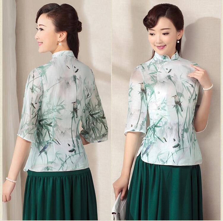 七分袖唐裝家佳樂(lè)文學(xué)上衣