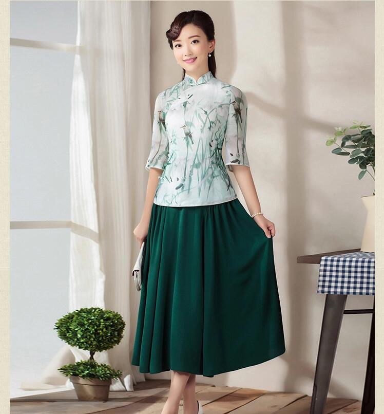 七分袖唐裝家佳樂(lè)文學(xué)上衣