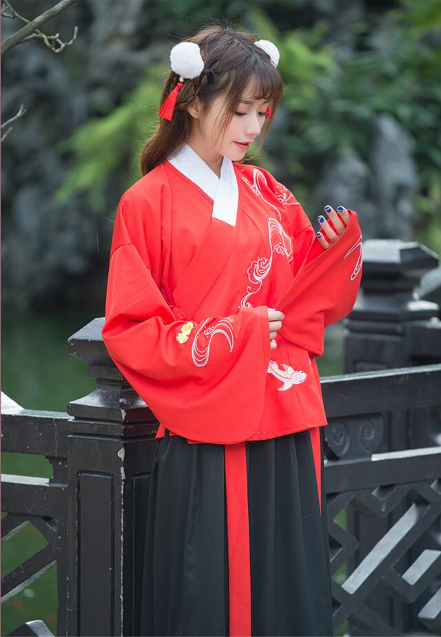 改良家佳樂文學襖裙刺繡花襦裙古裝圖片