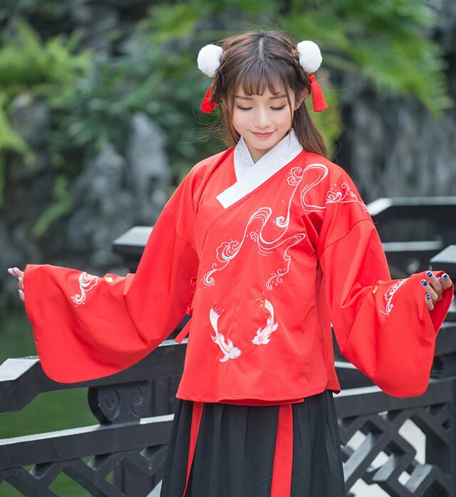 改良家佳樂文學襖裙刺繡花襦裙古裝圖片