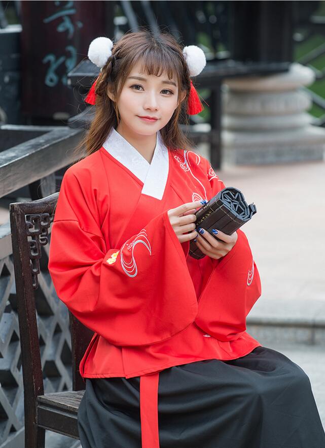 改良家佳樂文學襖裙刺繡花襦裙古裝圖片