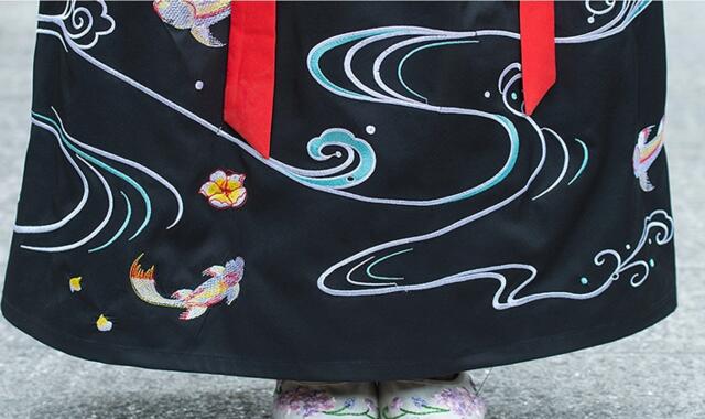 改良家佳樂文學襖裙刺繡花襦裙古裝圖片