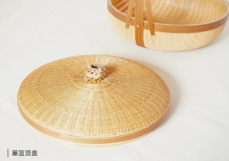 竹編制品家佳樂文學(xué)茶點收納簞籃