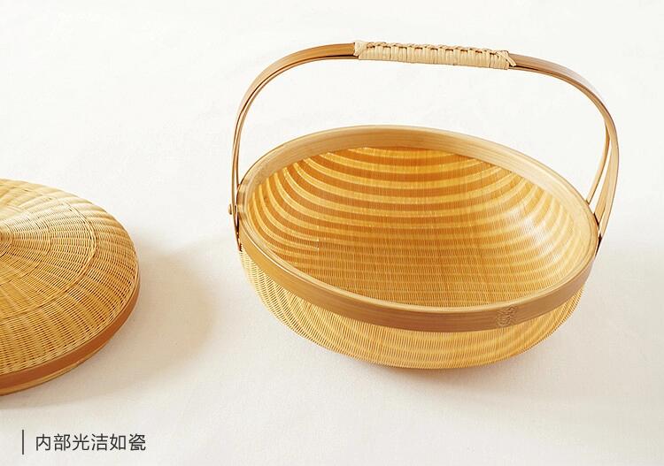 竹編制品家佳樂文學(xué)茶點收納簞籃