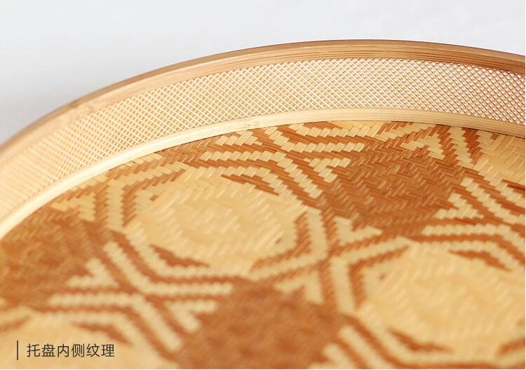 家佳樂文學(xué)家用竹編茶點(diǎn)收納托盤