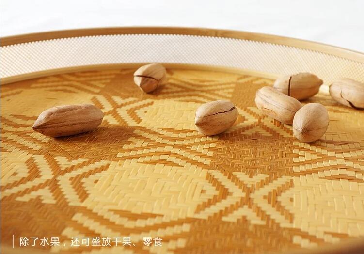 家佳樂文學(xué)家用竹編茶點(diǎn)收納托盤