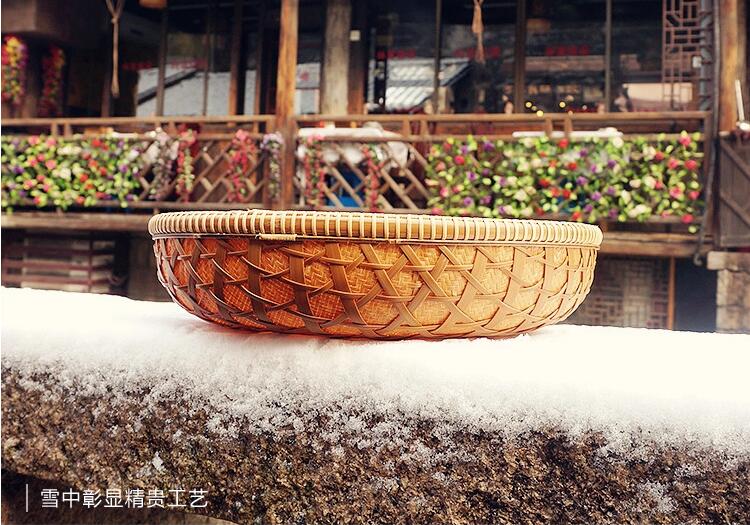 家佳樂文學(xué)家用竹編零食收納竹匾