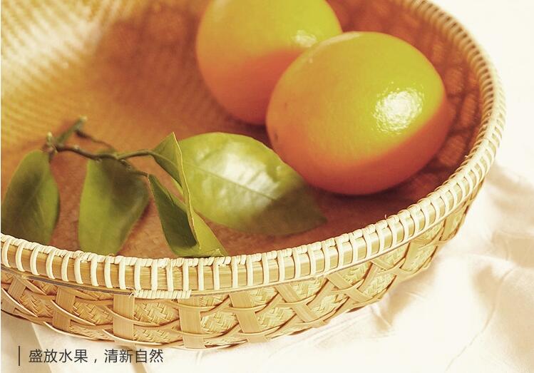 家佳樂文學(xué)家用竹編零食收納竹匾