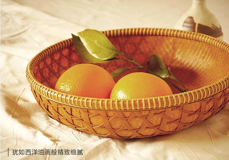 家佳樂文學(xué)家用竹編零食收納竹匾