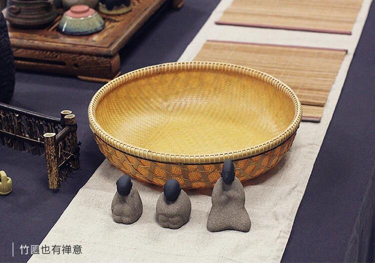 家佳樂文學(xué)家用竹編零食收納竹匾