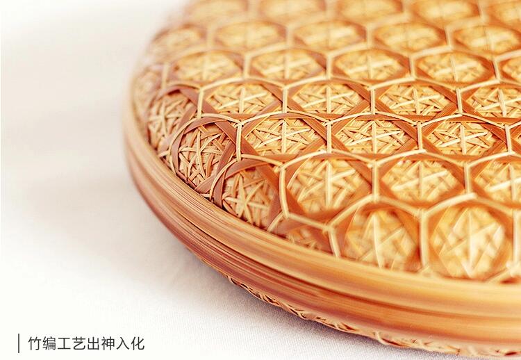 家佳樂文學家用竹編茶點收納雪花簞