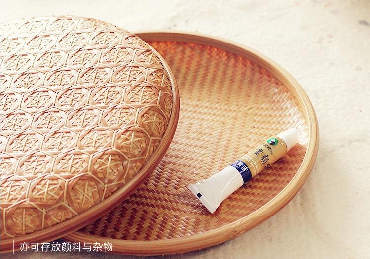 家佳樂文學家用竹編茶點收納雪花簞