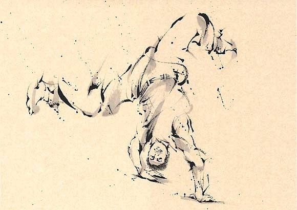 日本勝亦勇水墨功夫中華武術(shù)插畫(八)