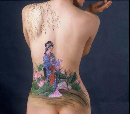 人體彩繪藝術(shù)，家佳樂文學(xué)彩繪