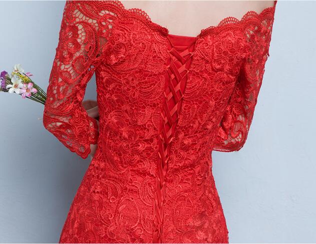 夏季性感魚尾長款紅色結婚中式禮服
