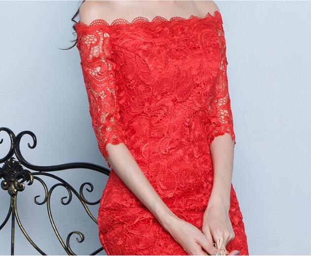 夏季性感魚尾長款紅色結婚中式禮服