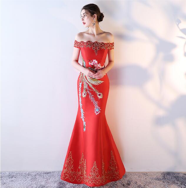 家佳樂(lè)文學(xué)刺繡綁帶中式婚禮禮服