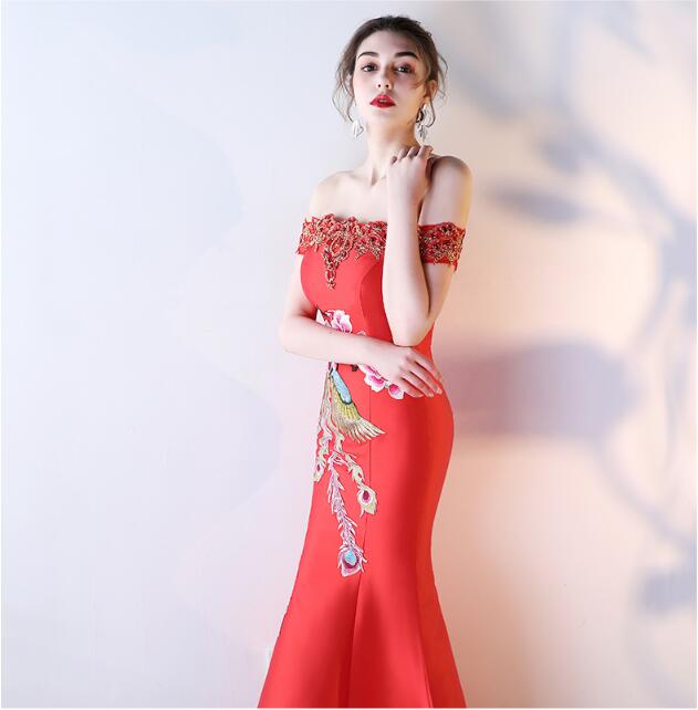 家佳樂(lè)文學(xué)刺繡綁帶中式婚禮禮服