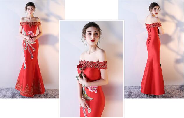 家佳樂(lè)文學(xué)刺繡綁帶中式婚禮禮服