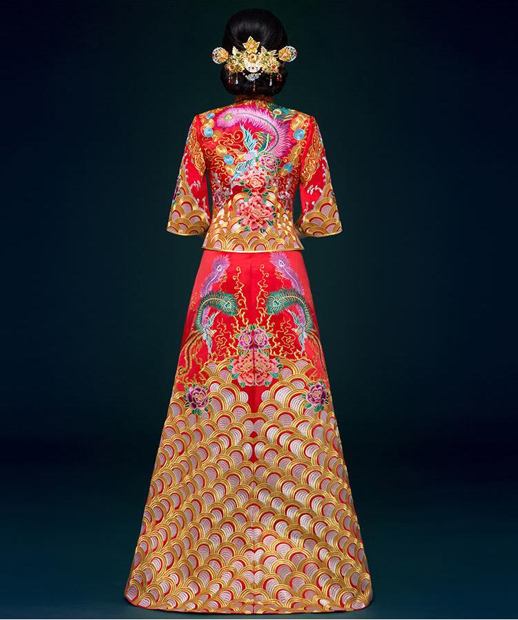 家佳樂文學刺繡錦緞復古嫁衣中式禮服