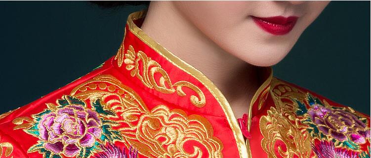 家佳樂文學刺繡錦緞復古嫁衣中式禮服