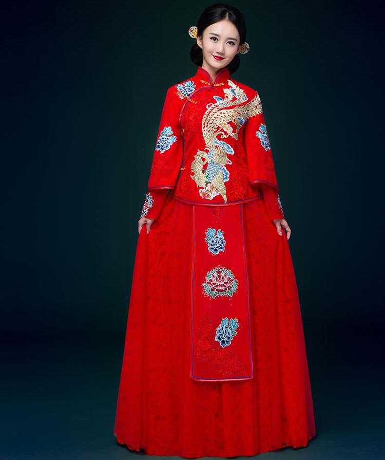 家佳樂文學刺繡中式婚紗中式禮服圖片