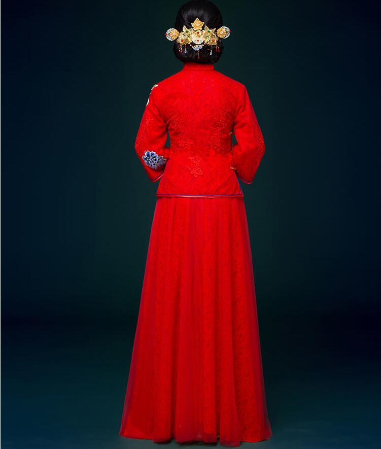 家佳樂文學刺繡中式婚紗中式禮服圖片