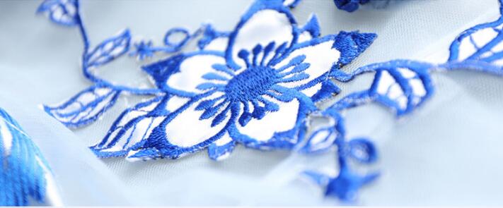 家佳樂(lè)文學(xué)青花瓷魚(yú)尾旗袍中式禮服