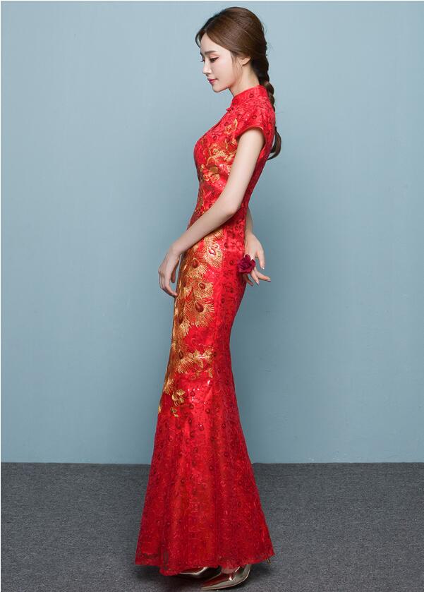 性感魚尾刺繡家佳樂文學嫁衣中式禮服