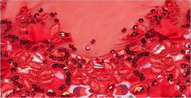 中式立領盤扣中國紅錦緞中式禮服