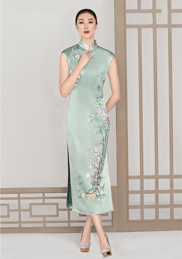 家佳樂文學刺繡梅花宴會禮服中式禮服