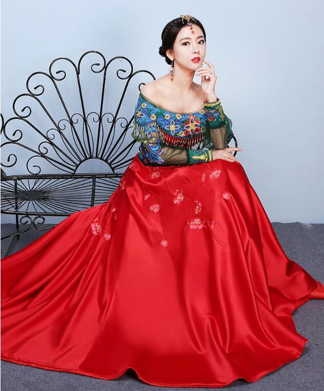 家佳樂文學刺繡新娘禮服中式婚禮禮服